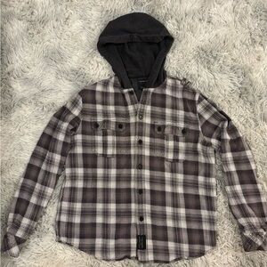Calvin Klein Jeans Plaid Hooded Shirt Jacket